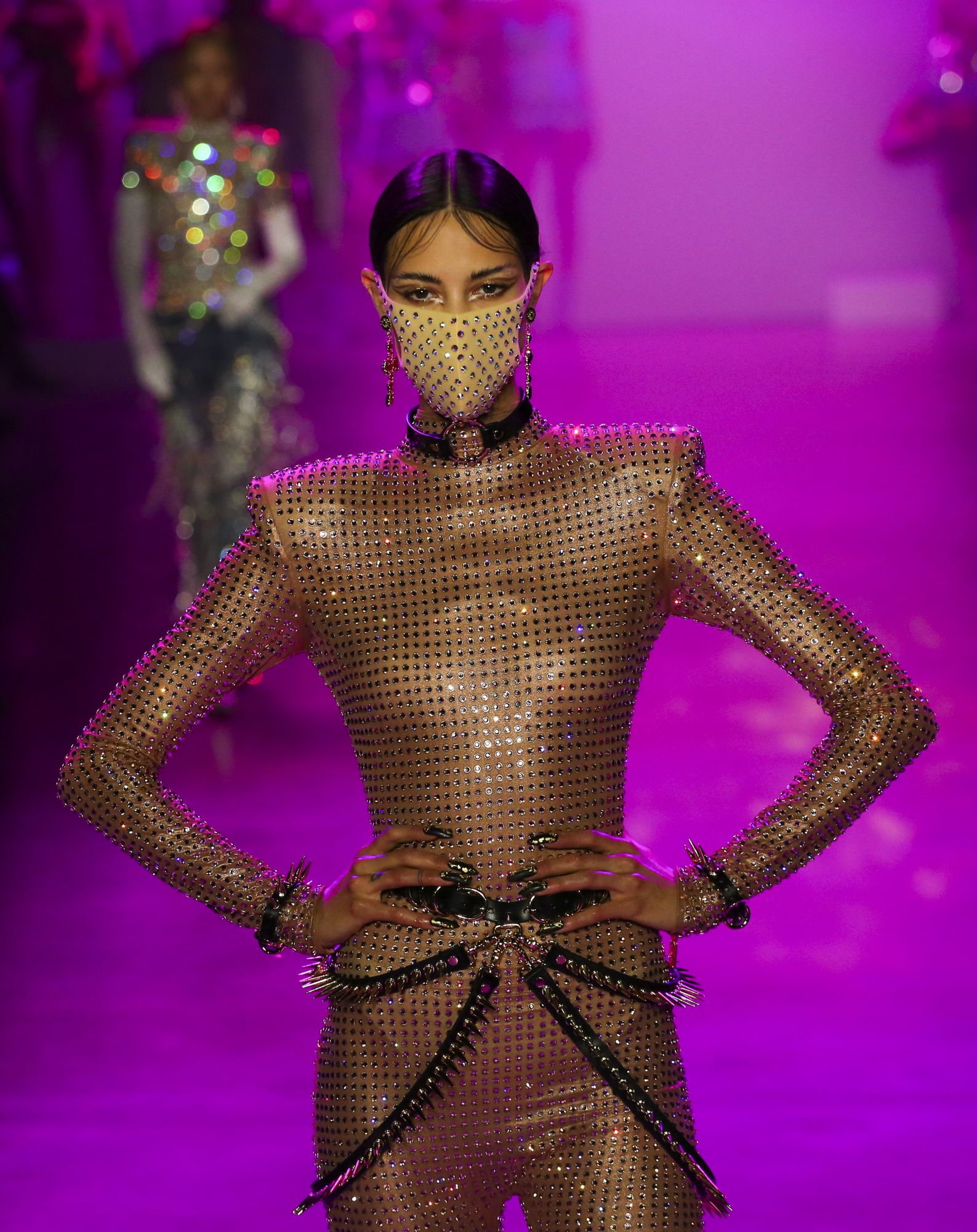 Models walk the runway for The Blonds during New York Fashion Week at Spring Studios on February 09, 2020 in New York City. (Photo by Kena Betancur / AFP)