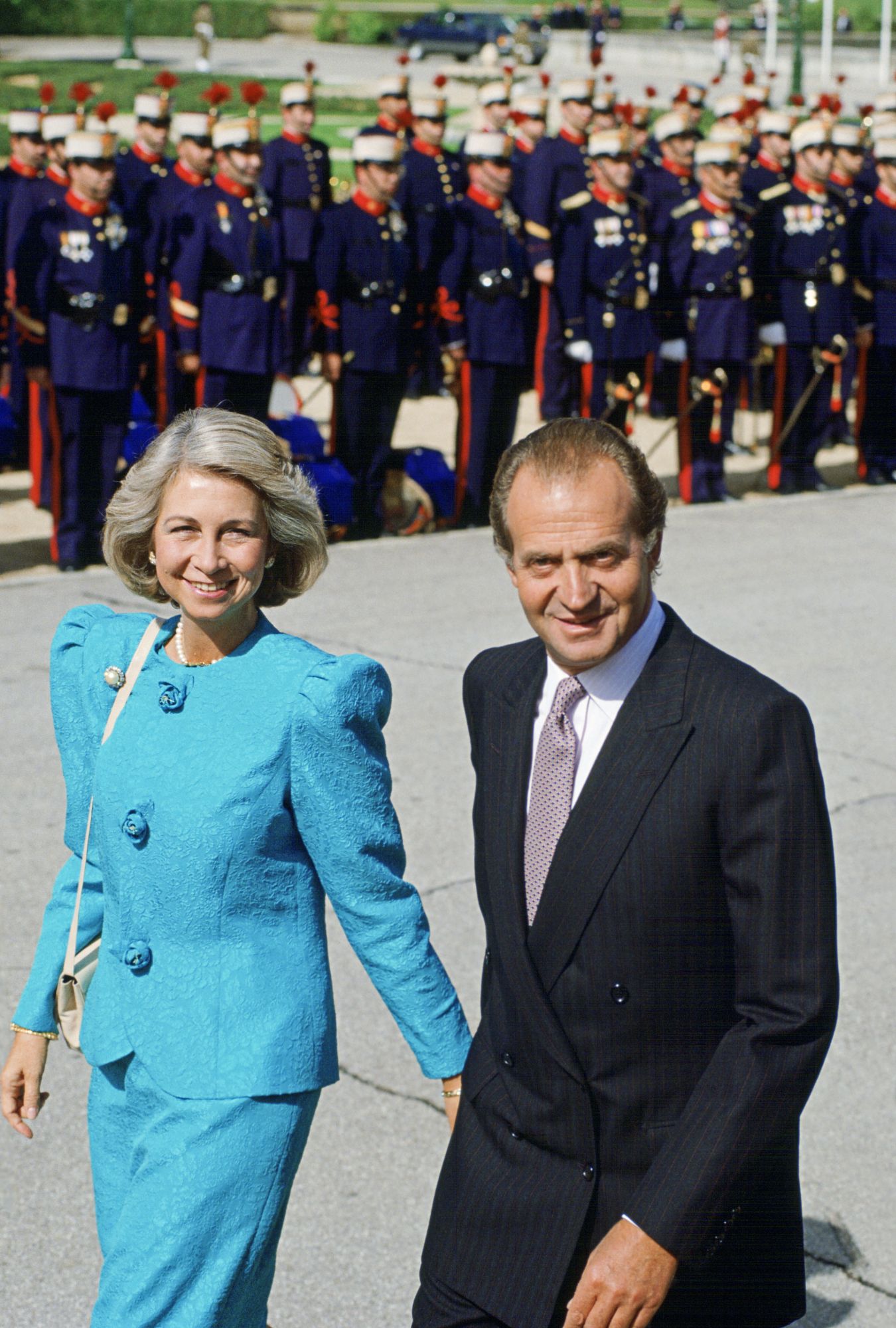 MADRID, SPAIN - OCTOBER 17: King Juan Carlos and Queen Sofia Of Spain Hosting A British Royal Visit To Madrid on October 17, 1988 in Madrid, Spain. (Photo by Tim Graham Photo Library via Getty Images)
