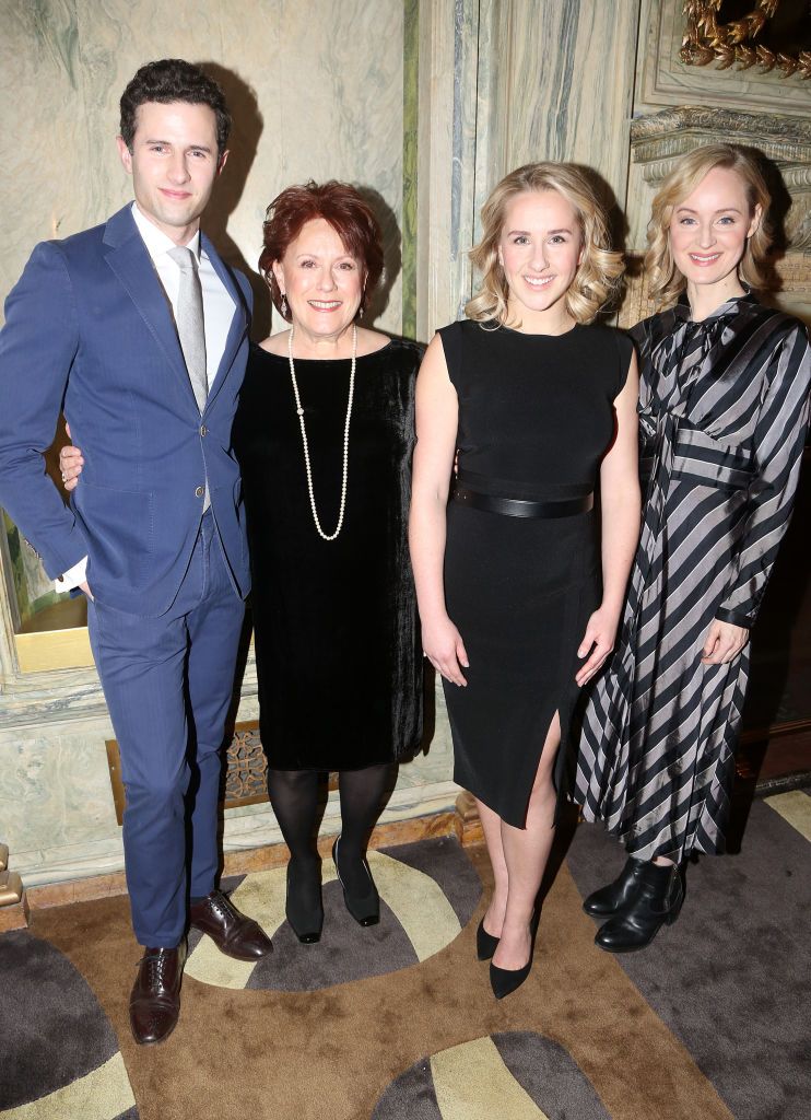 NEW YORK, NEW YORK - JANUARY 30: (L-R) Roe Hartrampf, Judy Kaye, Jeanna de Waal and Erin Davie pose at a Meet & Greet for the new cast and creative team of the new musical "Diana" on Broadway at The Lotte New York Palace on January 30, 2020 in New York City. (Photo by Bruce Glikas/WireImage)