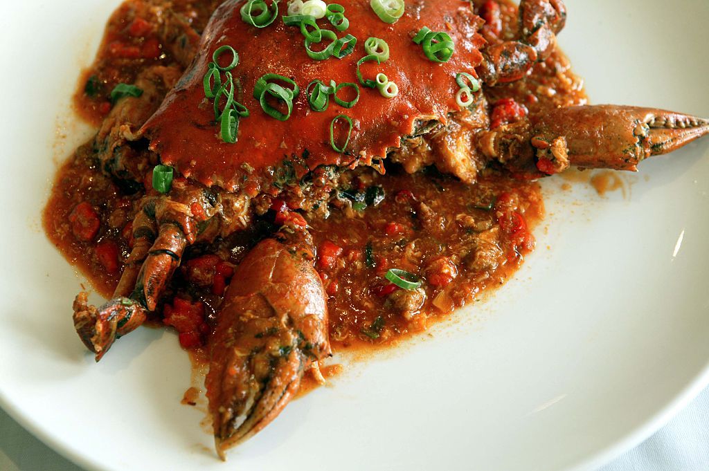 (AUSTRALIA OUT) Chilli crab from Shun Tak Seafood Restaurant in Parramatta, 4 December 2001. SMH Picture by JENNIFER SOO (Photo by Fairfax Media via Getty Images/Fairfax Media via Getty Images via Getty Images)