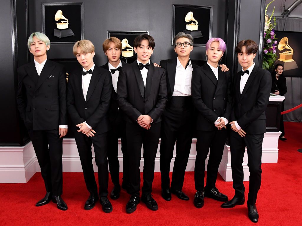 LOS ANGELES, CALIFORNIA - FEBRUARY 10: BTS arrives at the 61st Annual GRAMMY Awards at Staples Center on February 10, 2019 in Los Angeles, California. (Photo by Steve Granitz/WireImage)
