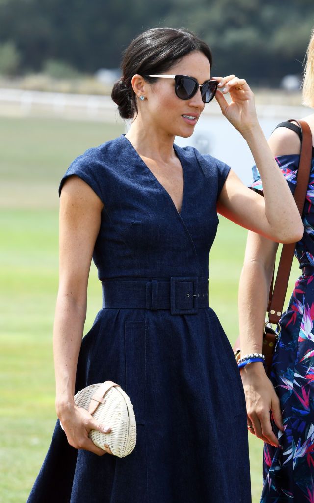 WINDSOR,  UNITED KINGDOM - JULY 26:  Meghan, Duchess of Sussex  attends the Sentebale ISPS Handa Polo Cup at the Royal County of Berkshire Polo Club on July 26, 2018 in Windsor, England. (Photo by Anwar Hussein/WireImage)