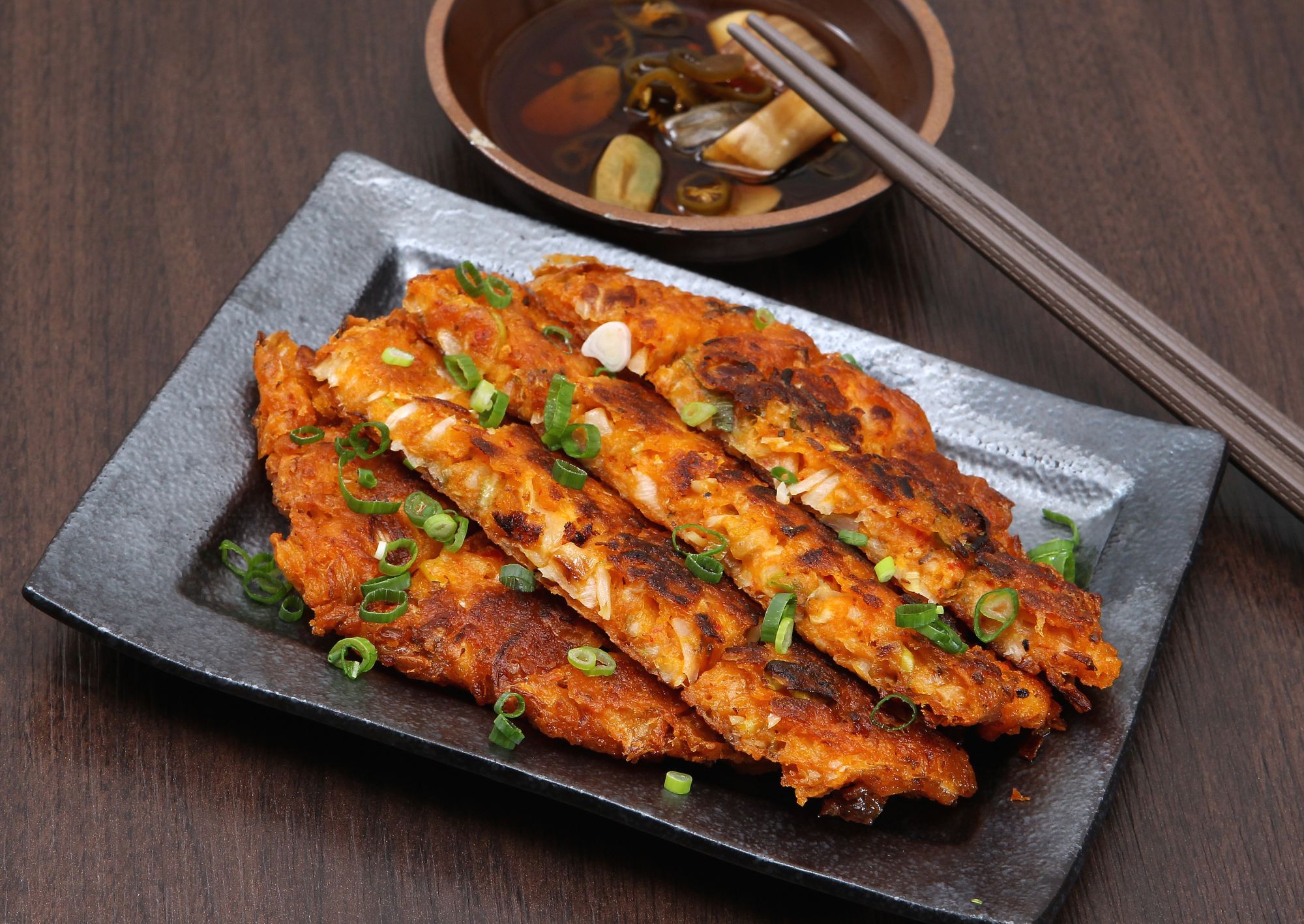 Foods shots (Mungbean kimchi pancake)at SANCHE in Central. 15FEB14