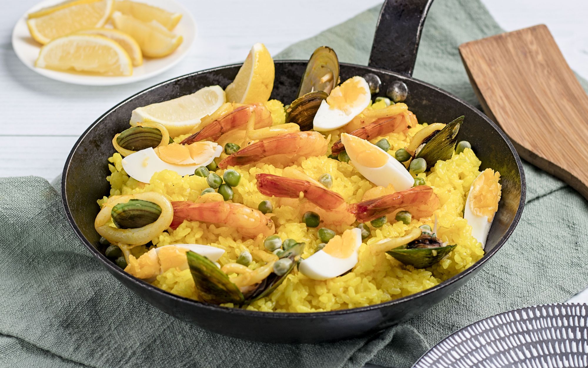 The seafood arroz valenciana from Shangri-La at the Fort Manila's High Street Cafe.
