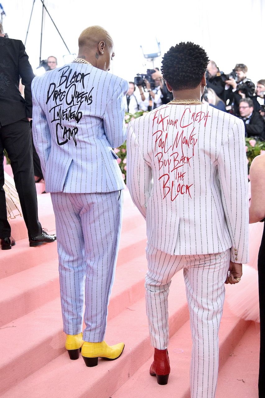 NEW YORK, NEW YORK - MAY 06: Lena Waithe and Kerby Jean-Raymond attend The 2019 Met Gala Celebrating Camp: Notes on Fashion at Metropolitan Museum of Art on May 06, 2019 in New York City. (Photo by Theo Wargo/WireImage)