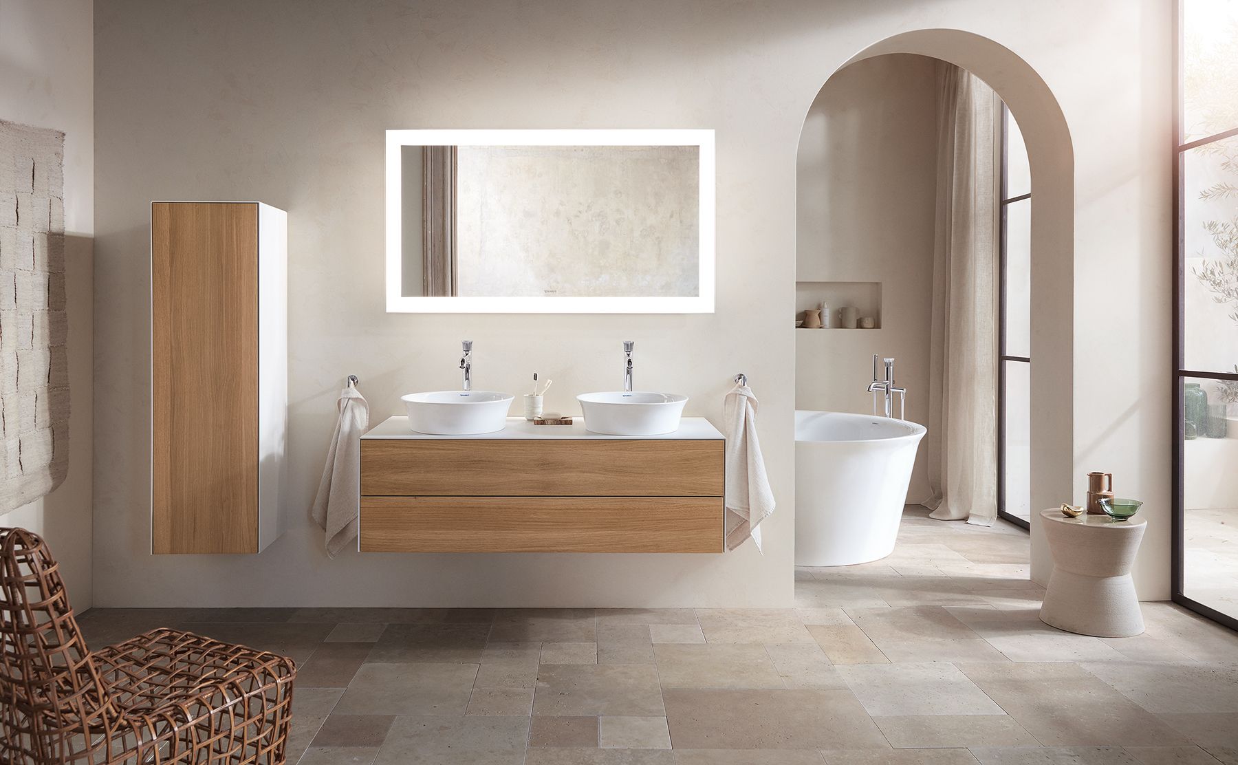 The miter-cut, extremely finely crafted edges are testament to the precise composition of the White Tulip furniture.