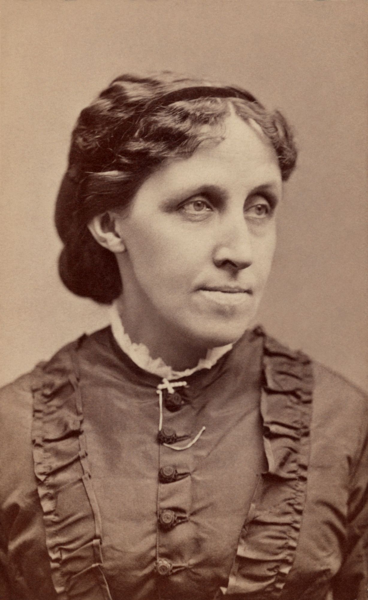 Louisa May Alcott | Photo from Wikimedia Commons; George Kendall Warren (d. 1884); restored by Adam Cuerden