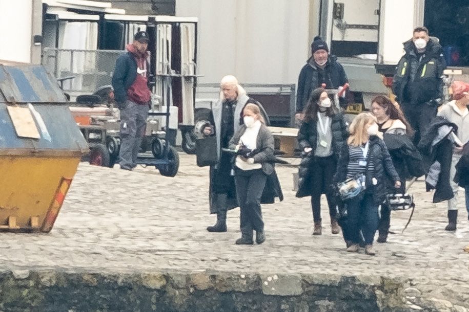PENZANCE, ENGLAND - APRIL 29: Matt Smith seen in costume on the filmset for the new Game of Thrones prequel 'House of the Dragon' at St Michael's Mount on April 29, 2021 near Penzance, Cornwall, England. (Photo by GC Images)