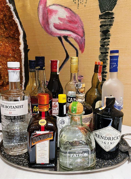 An assortment of liquors for guests to enjoy