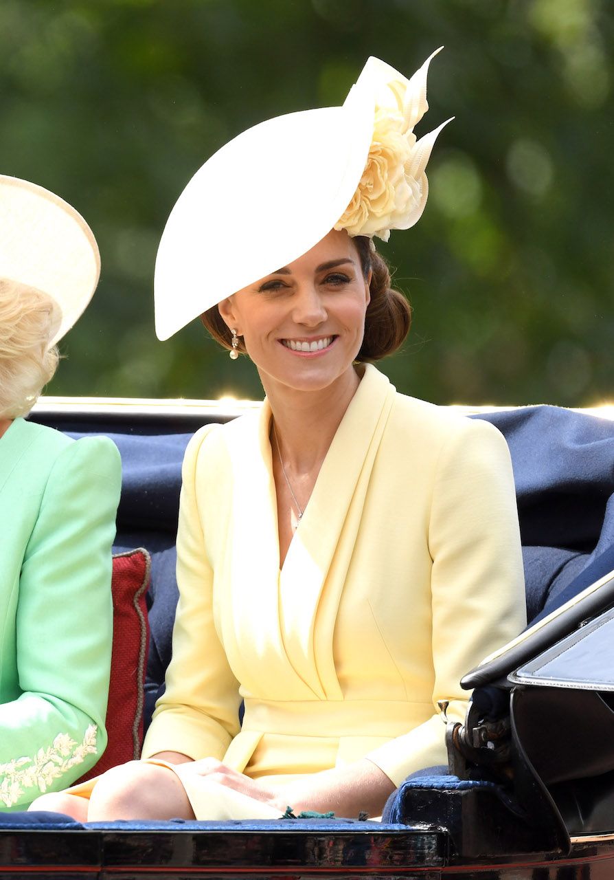 LONDON, ENGLAND - JUNE 08: Catherine, Duchess of Cambridge attends Trooping The Colour, the Queen's annual birthday parade, on June 08, 2019 in London, England. (Photo by Karwai Tang/WireImage)