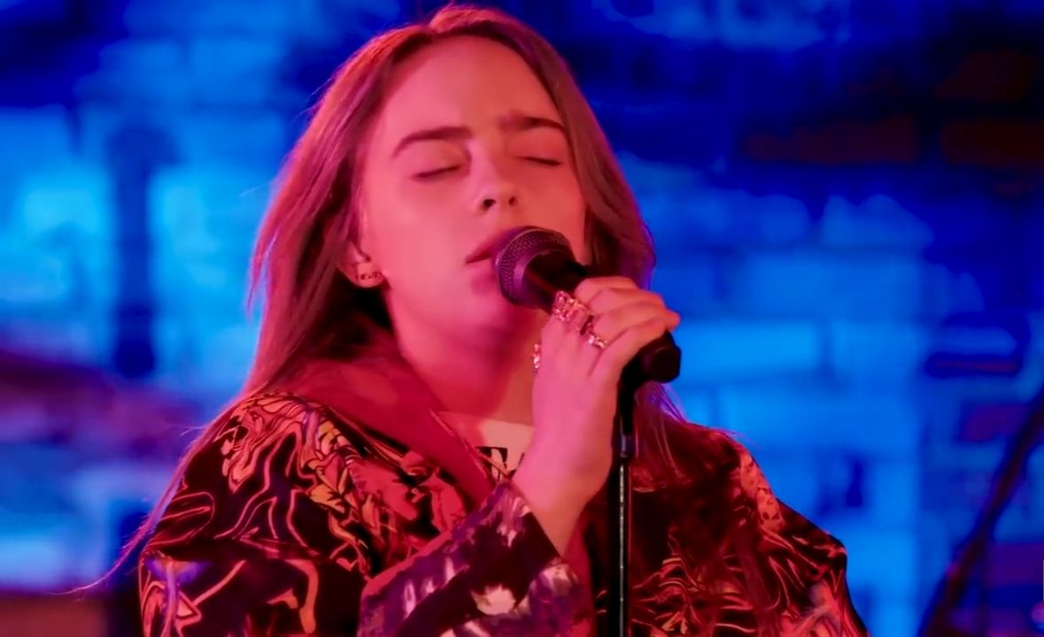 American singer Billie Eilish performing a medley of "Xanny", "When the Party's Over" and "Wish You Were Gay" at MTV Push. | Photo from Wikimedia Commons; MTV International