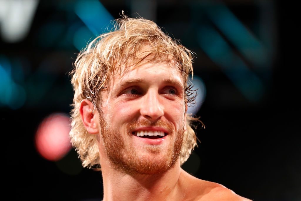 MIAMI GARDENS, FLORIDA - JUNE 06: Logan Paul enters the ring for his contracted exhibition boxing match against Floyd Mayweather at Hard Rock Stadium on June 06, 2021 in Miami Gardens, Florida. (Photo by Cliff Hawkins/Getty Images)