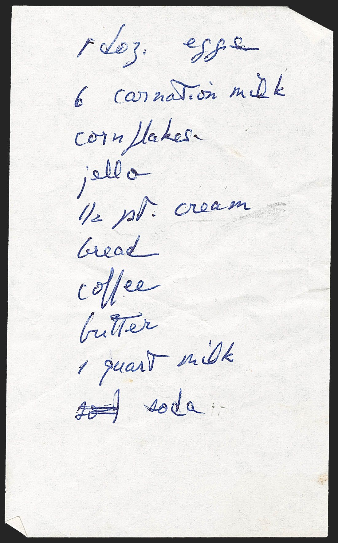 Snippet from Marilyn Monroe's Personal Cookbook | Photo: Robert Siegel Auction Gallery