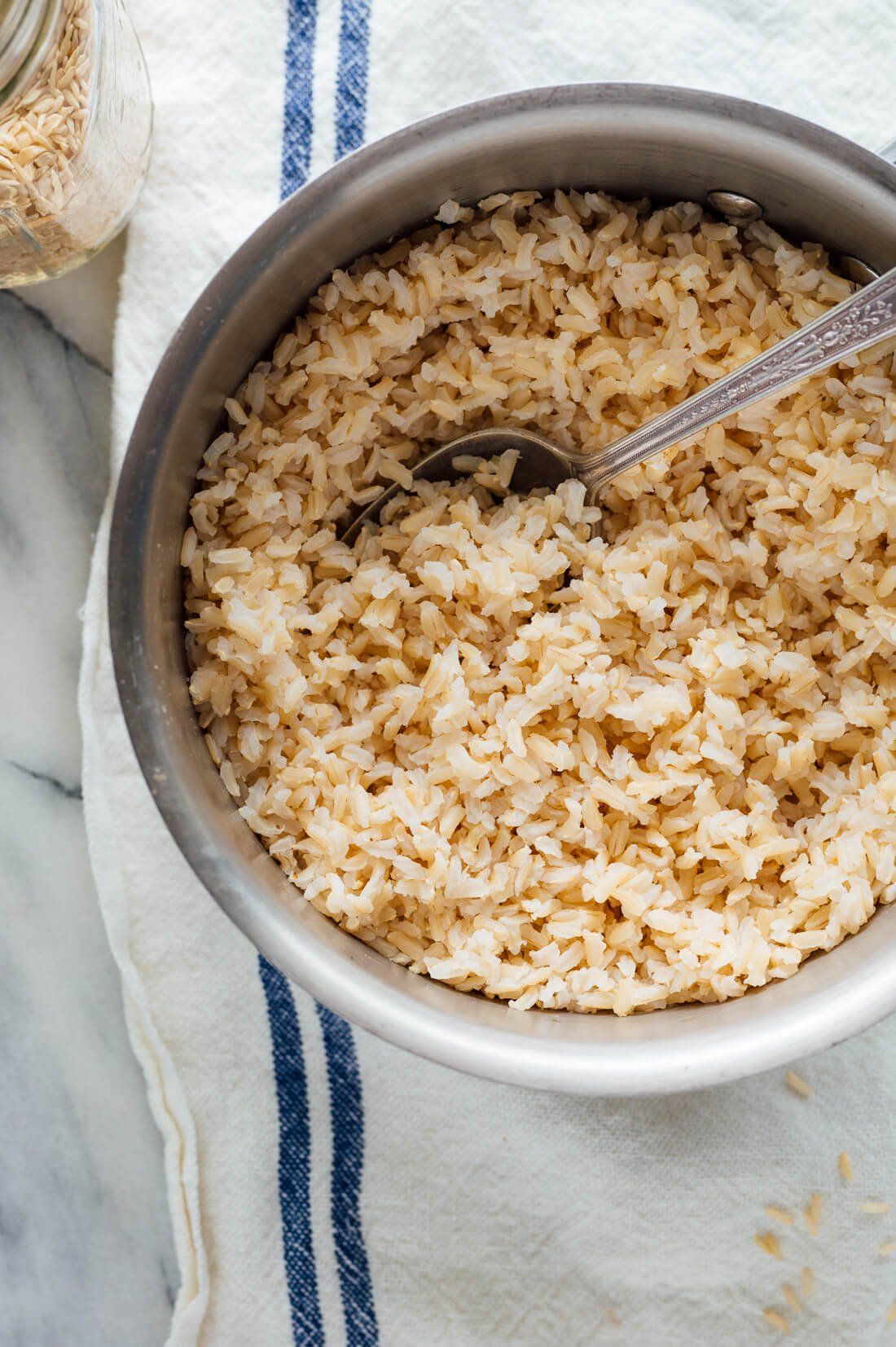 Brown rice - very similar to white rice, but with added wholegrain benefits.