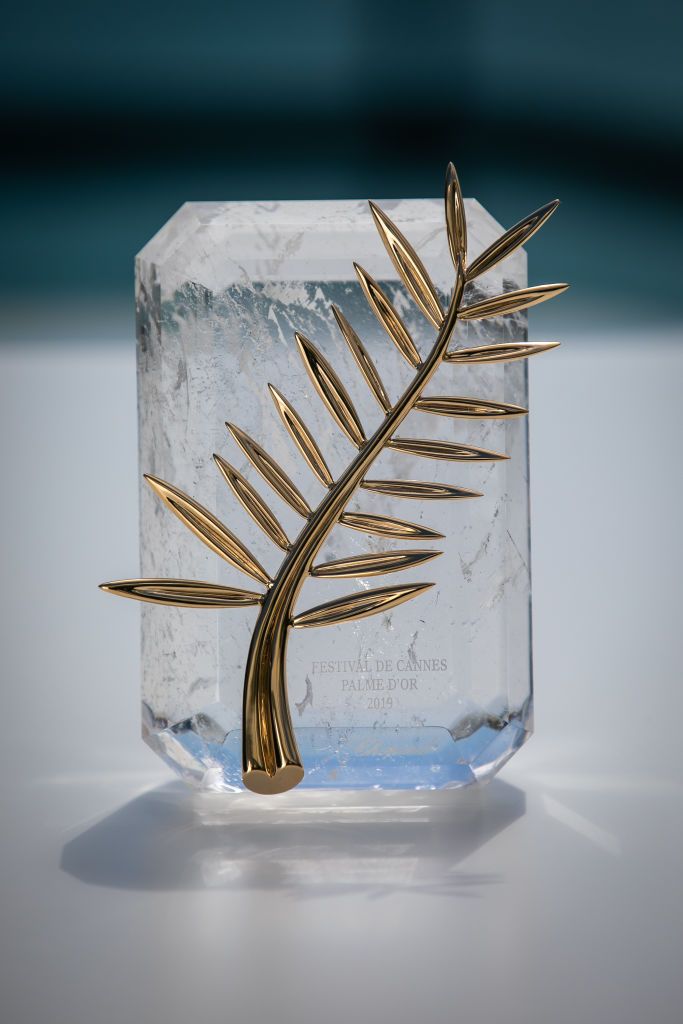 CANNES, FRANCE - MAY 15: The 72nd edition of the Palme d'Or trophy is pictured during the Cannes Film Festival at the Chopard Jewellery House Suite during the 72nd annual Cannes Film Festival on May 15, 2019 in Cannes, France. (Photo by Marc Piasecki/Getty Images )