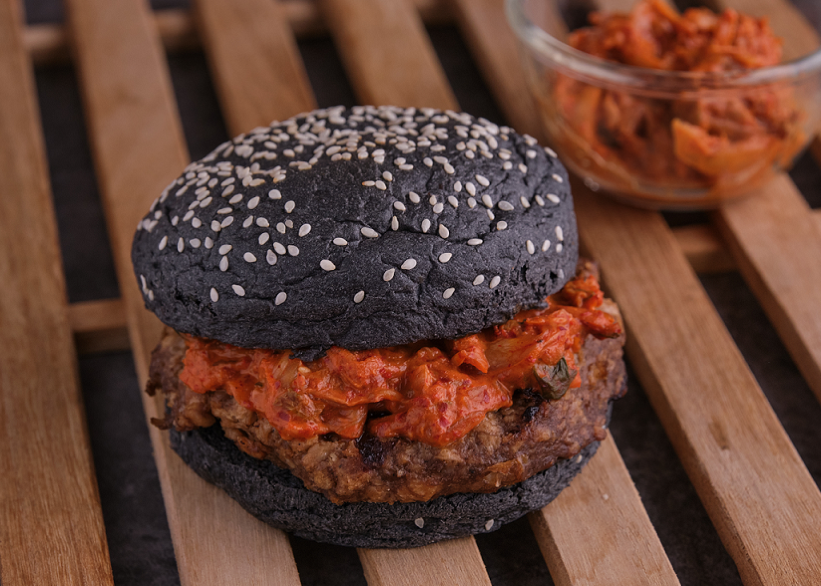 The Sexy Chef vegan, plant-based K-Pop Burger
