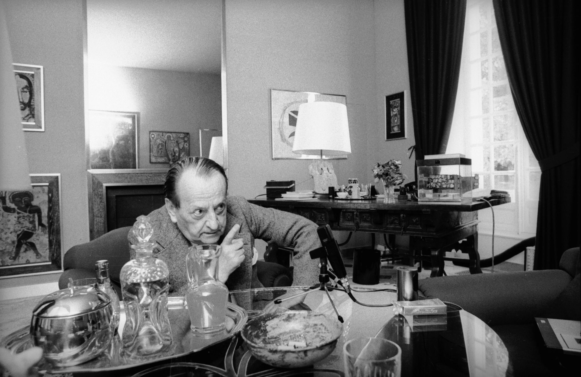 André Malraux (1901-1976), French writer and politician, at his place, France, 1976. (Photo by Jean-Regis Rouston/Roger Viollet via Getty Images)