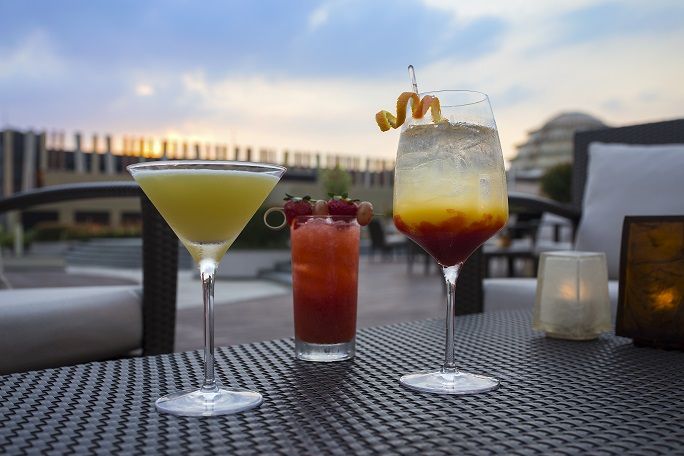 Cocktails are served at Breezes and Wave from 10AM to 9PM
