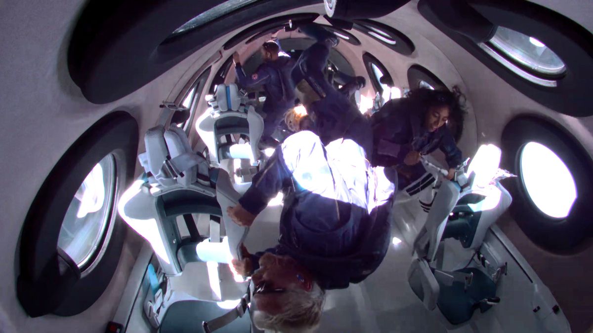 Unity22 crew at zero gravity | Photo: Virgin Galactic