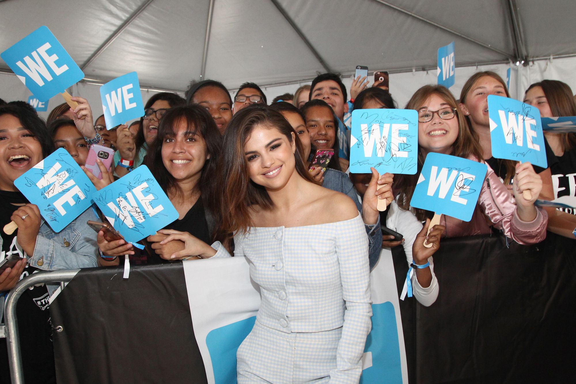 INGLEWOOD, CA - APRIL 27: Host of WE Day California, actress/singer and UNICEF Goodwill Ambassador Selena Gomez attends WE Day California to celebrate young people changing the world at The Forum on April 27, 2017 in Inglewood, California. (Photo by Tommaso Boddi/Getty Images for WE)