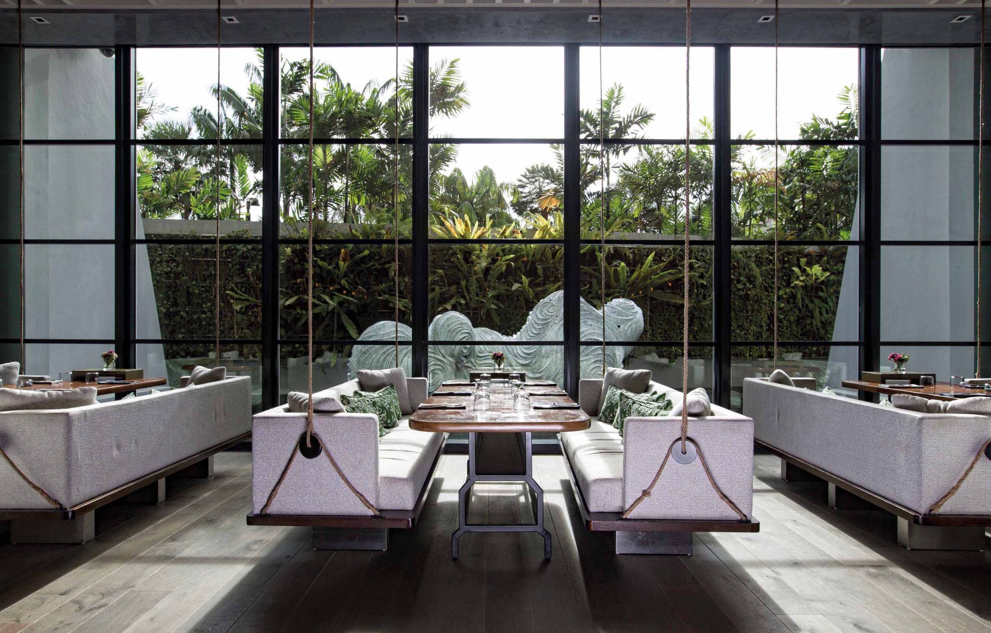 The restaurant’s communal dining space reminds us of the need to be part of the community for change and to make environmentally sound choices