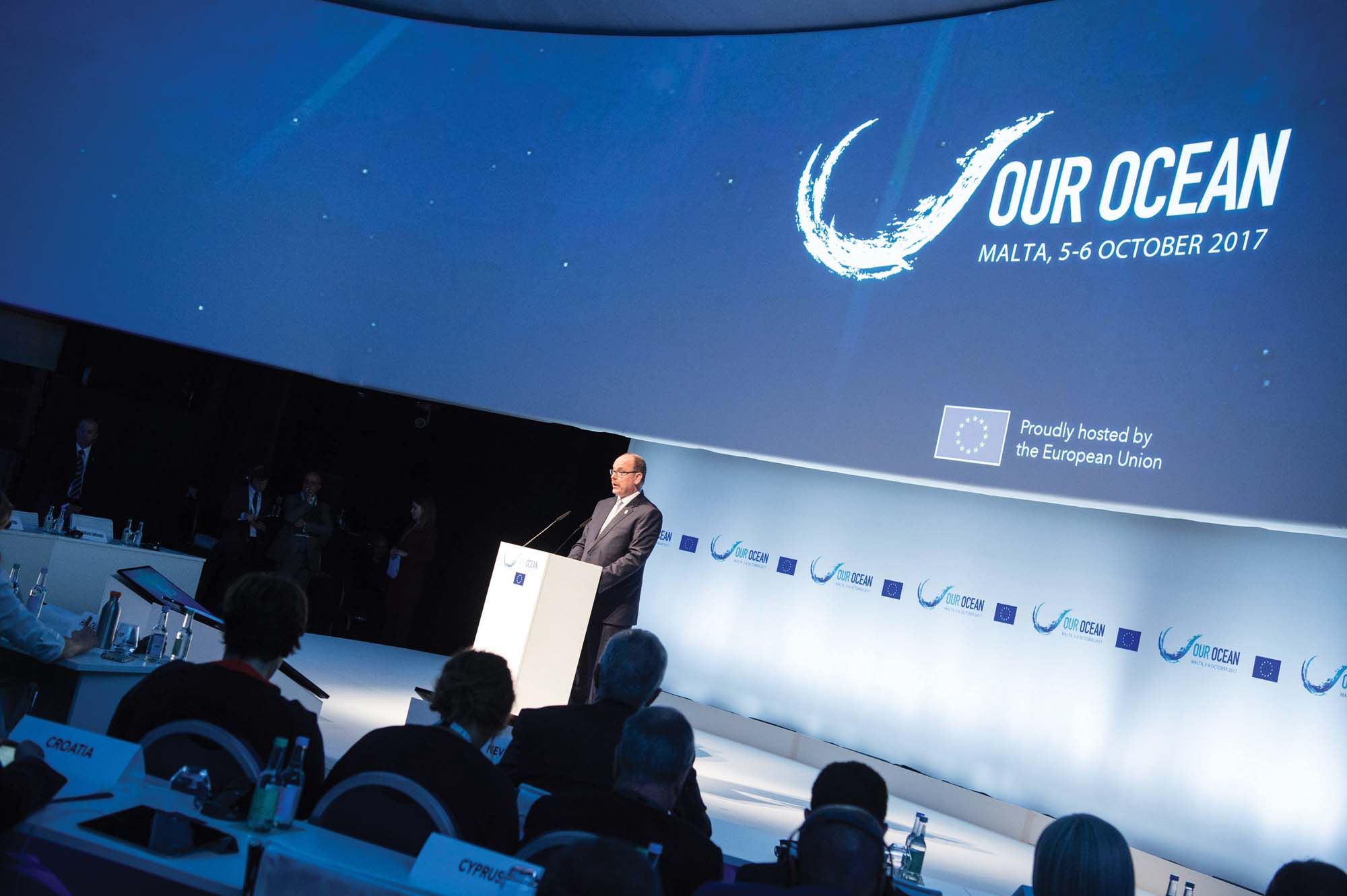 Prince Albert II was invited to speak at Our Ocean 2017 in Malta to inspire a new generation of leaders, entrepreneurs and scientists working towards a sustainably managed ocean; Plymouth University’s Marine Protected Areas project has been supported by the Prince Albert II of Monaco Foundation since 2014 (photo by Prince's Palace of Monaco)