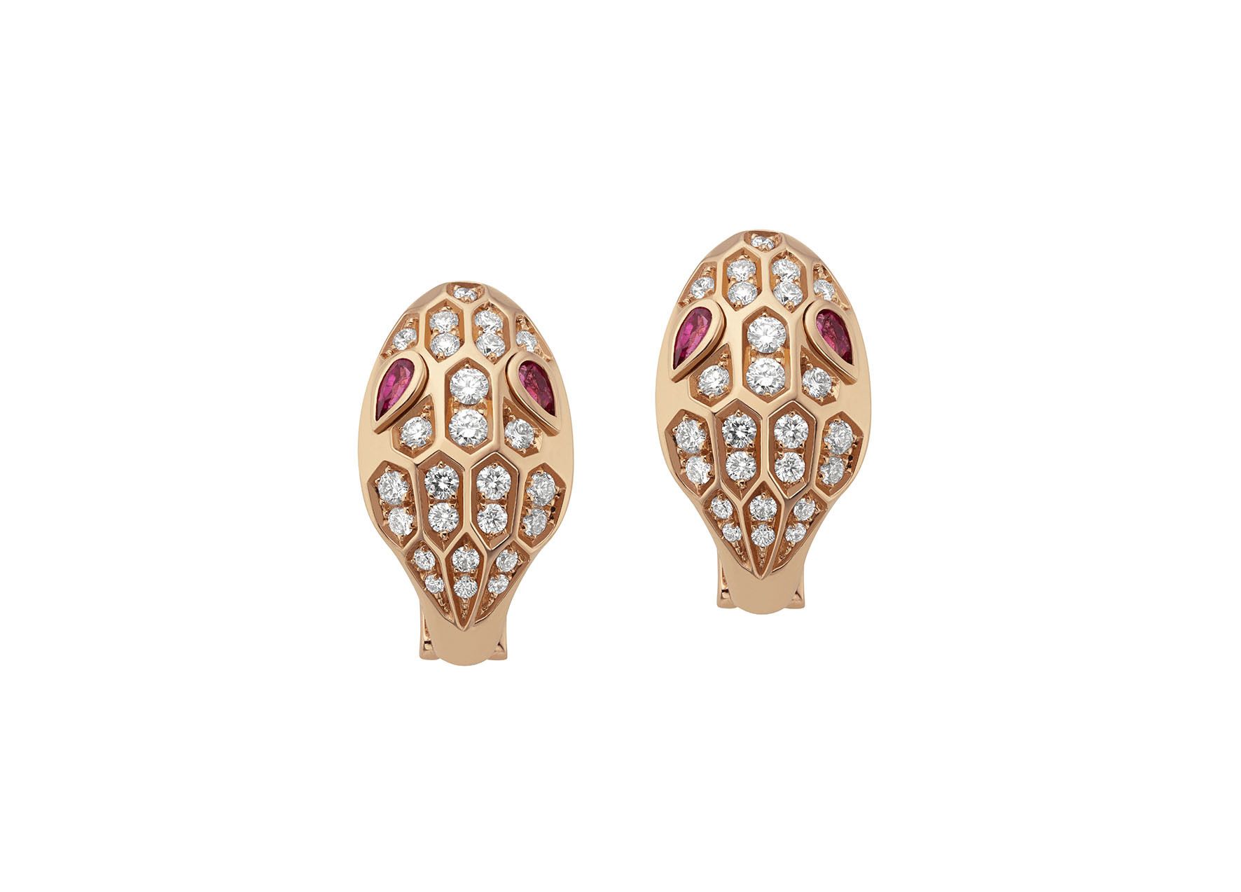 Rose gold Serpenti earrings by Bulgari (Photo: Courtesy of Bulgari)