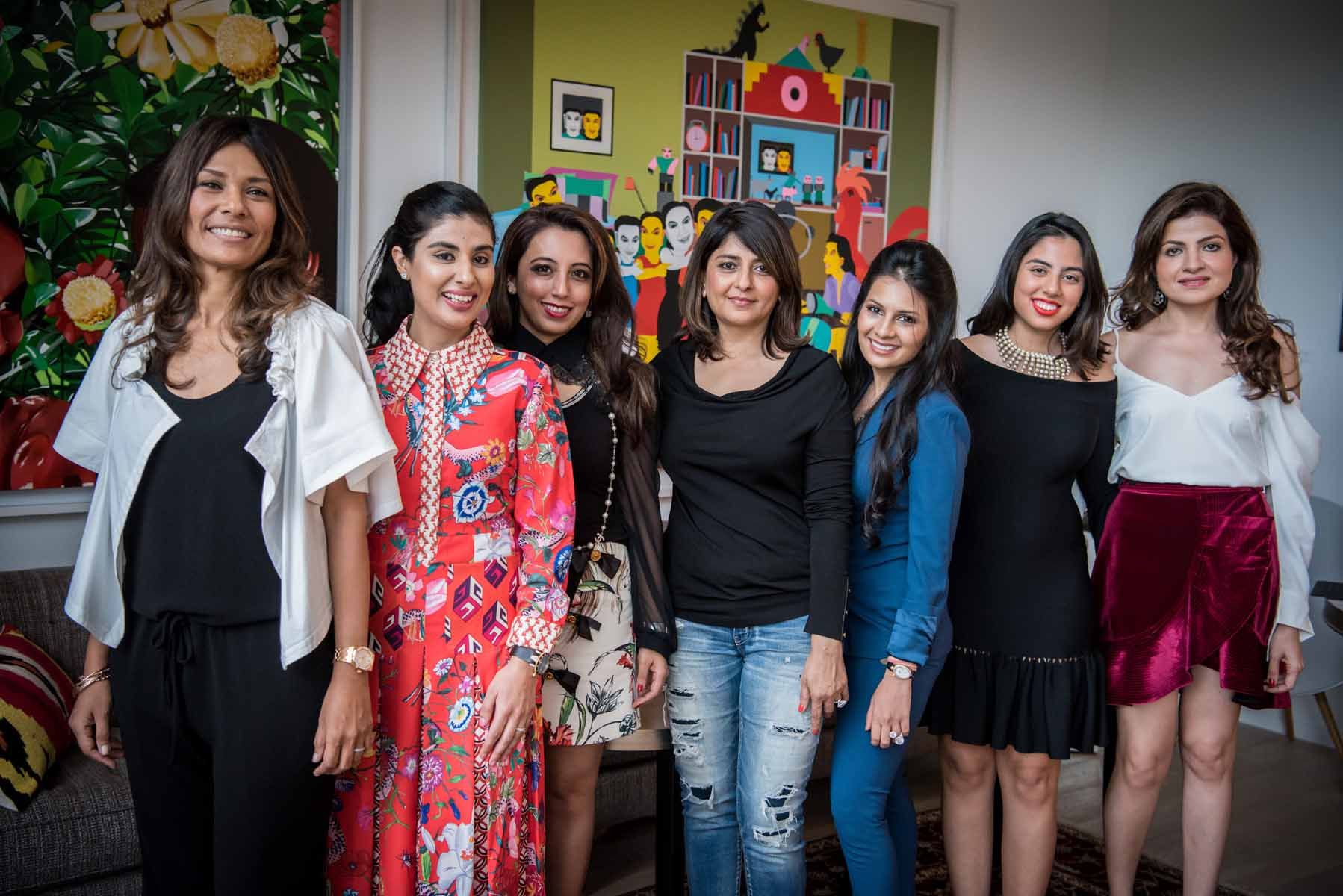 Chin Bottinelli, Nayantara Dhillon, Dimple Aswani, Bina Rampuria, Prerna Jhunjhunwala, Shaila Hiranandani, Roshan Valiram