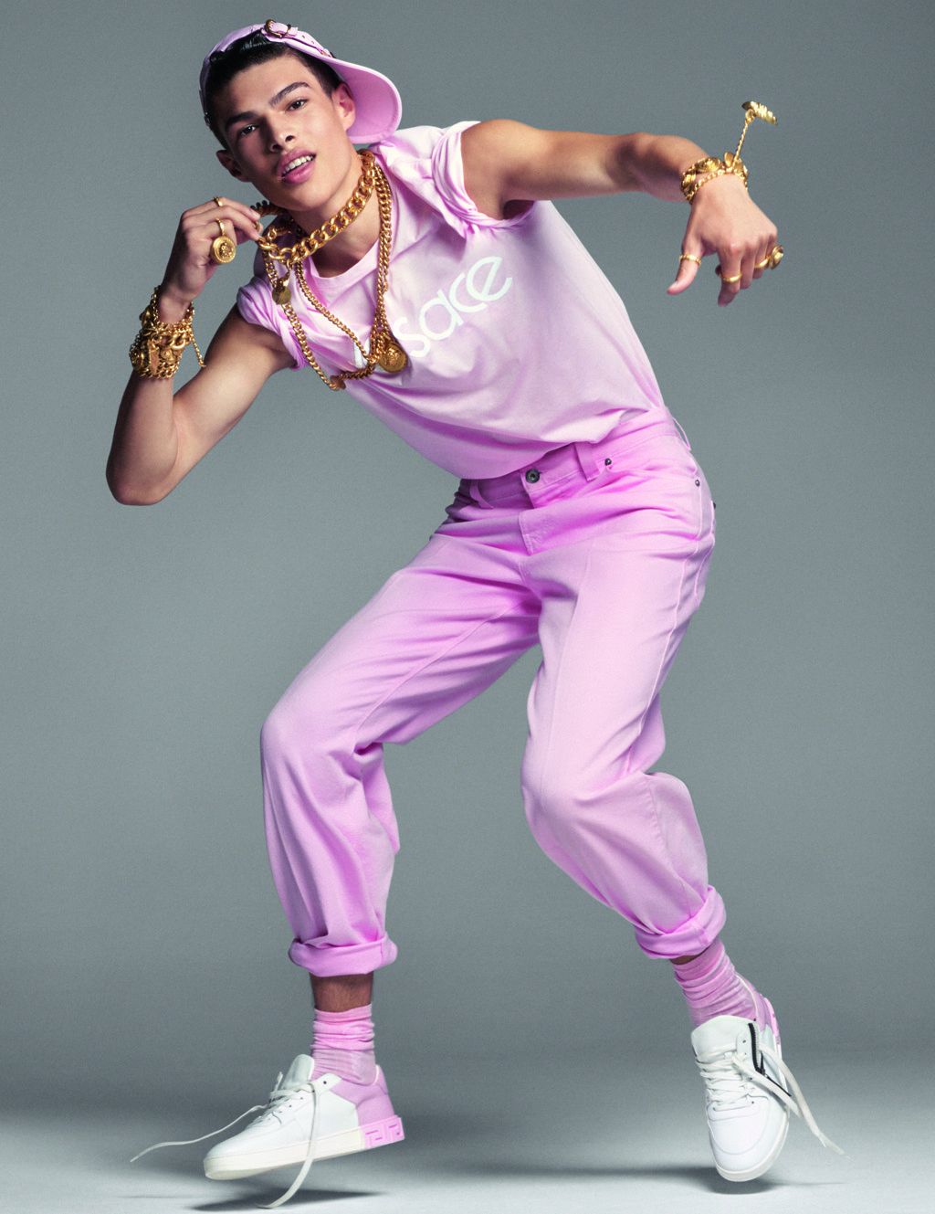 Noah Luis Brown in the spring/summer 2018 Versace campaign