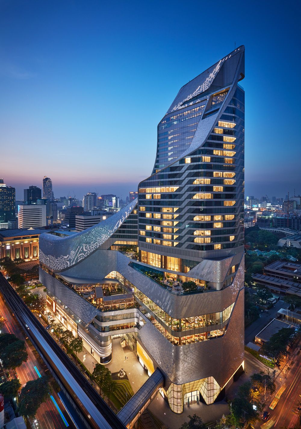 The architecture of Park Hyatt Bangkok and its adjoining mall Central Embassy were designed by AL_A