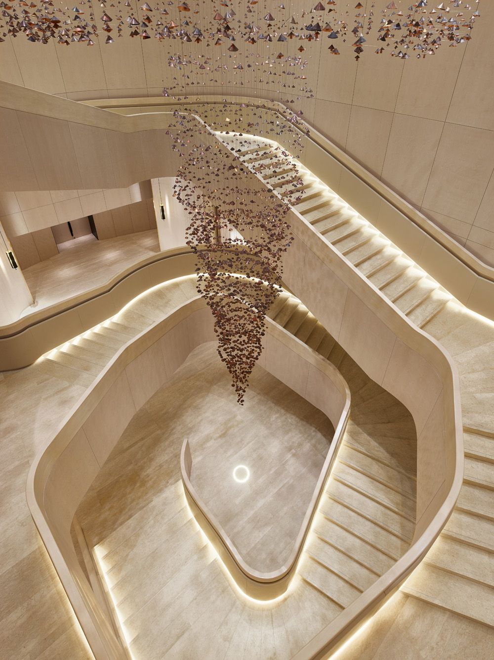 The main staircase that leads to the ballrooms at Park Hyatt Bangkok