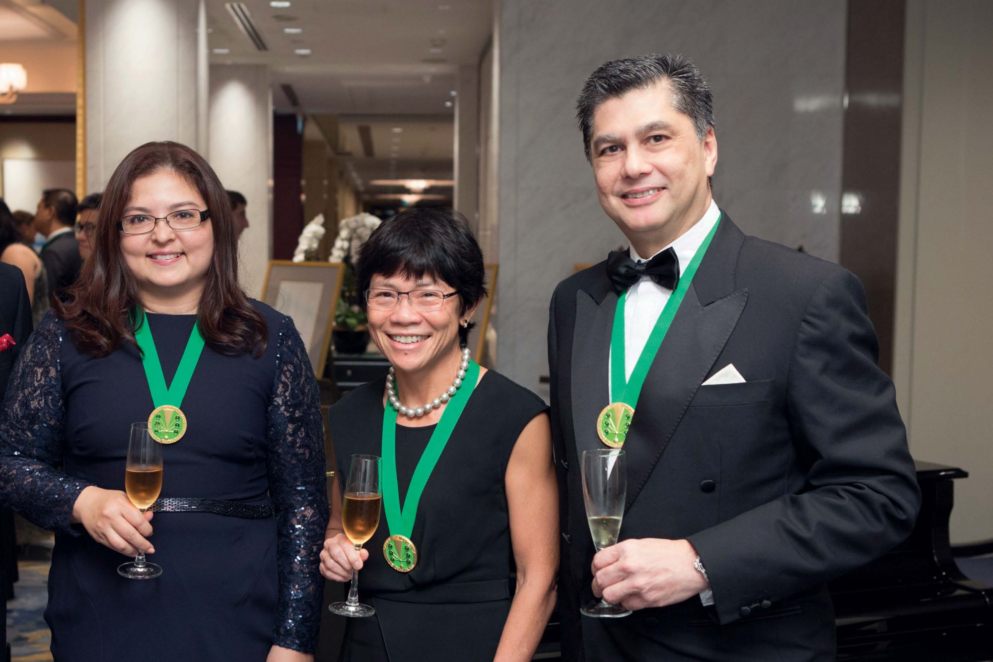 Patricia Britton, Angela Leong and Lewis Mitchell