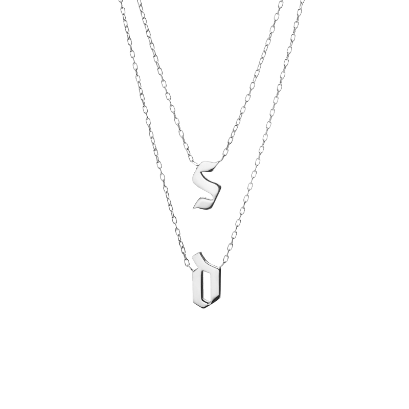 Jennifer Fisher Double Medium Gothic Letter Necklace