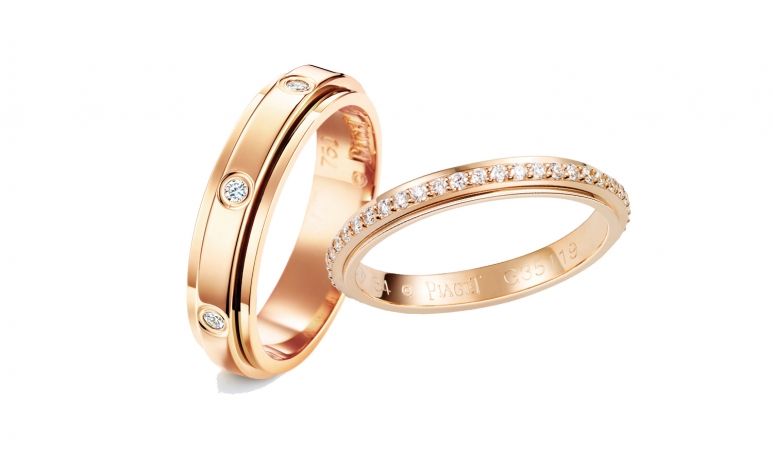 Pink gold set with diamonds, from Piaget