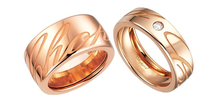 Rose gold Chopardissimo rings with a diamond, from Chopard