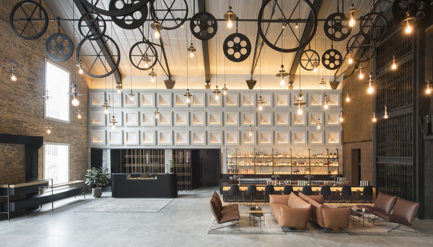 The lobby area of The Warehouse Hotel