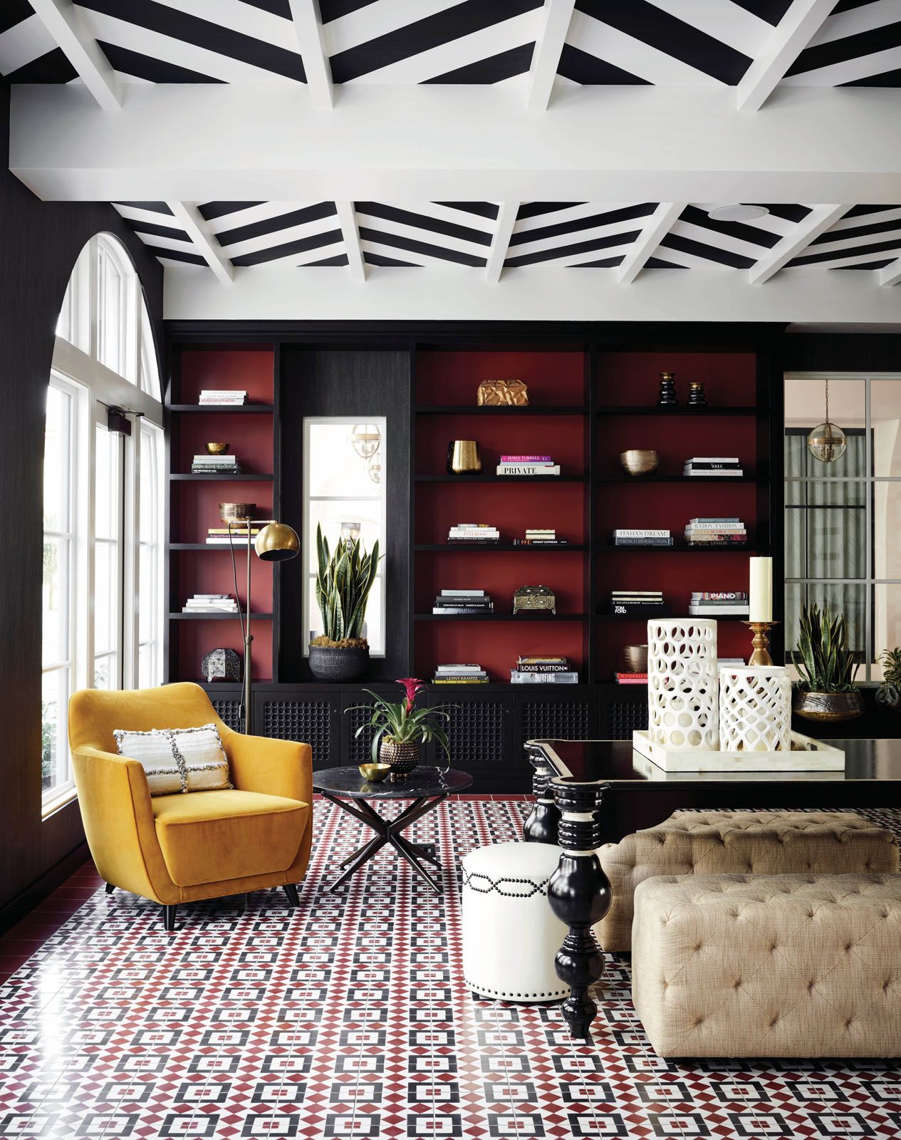The lobby of Hotel Californian is a lively mix of colour, texture and pattern