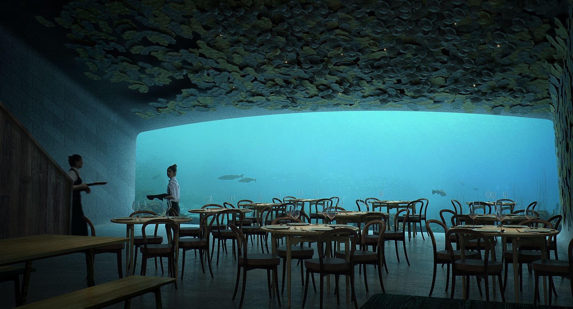 Snøhetta designs Under, Europe's First Underwater Restaurant; Image: Courtesy of MIR and Snøhetta