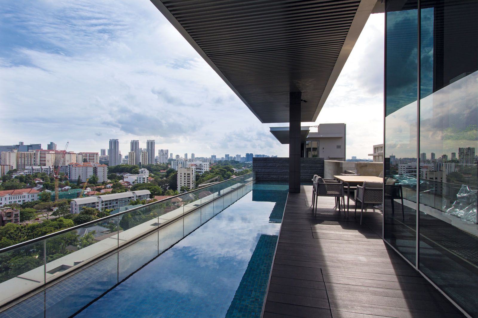 The rooftop is a favoured entertainment spot for the family