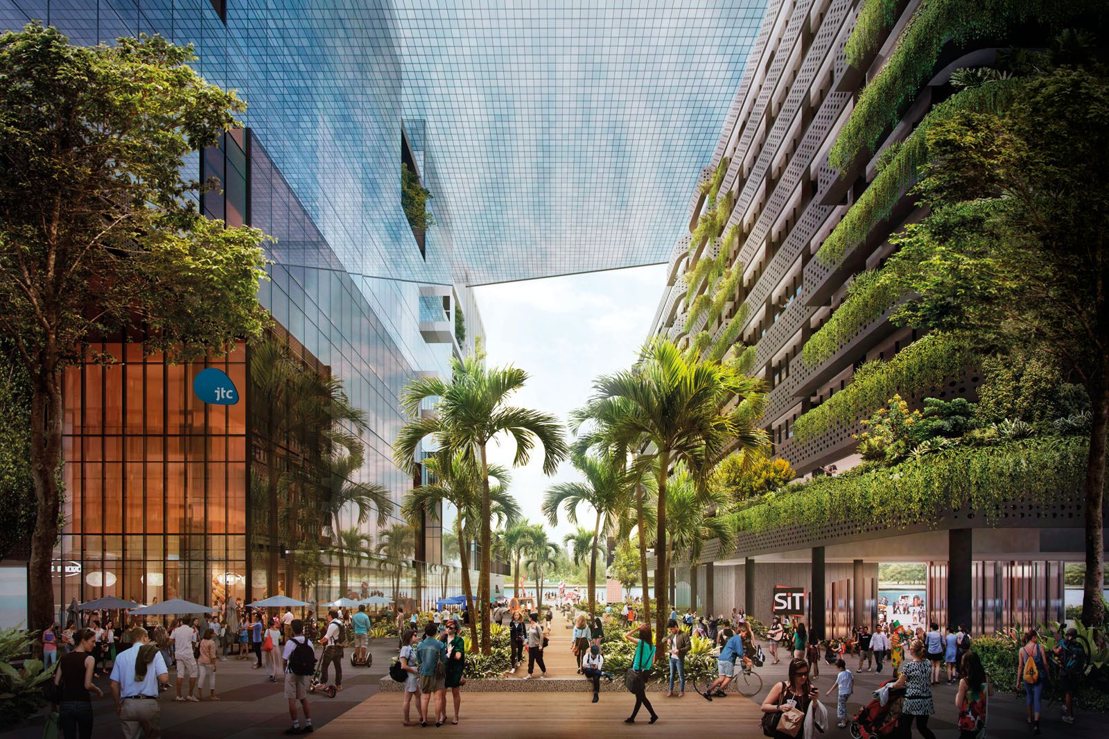 Sustainable biodiversity and people-centric public spaces are central to Woha’s masterplan for the upcoming Punggol Digital District