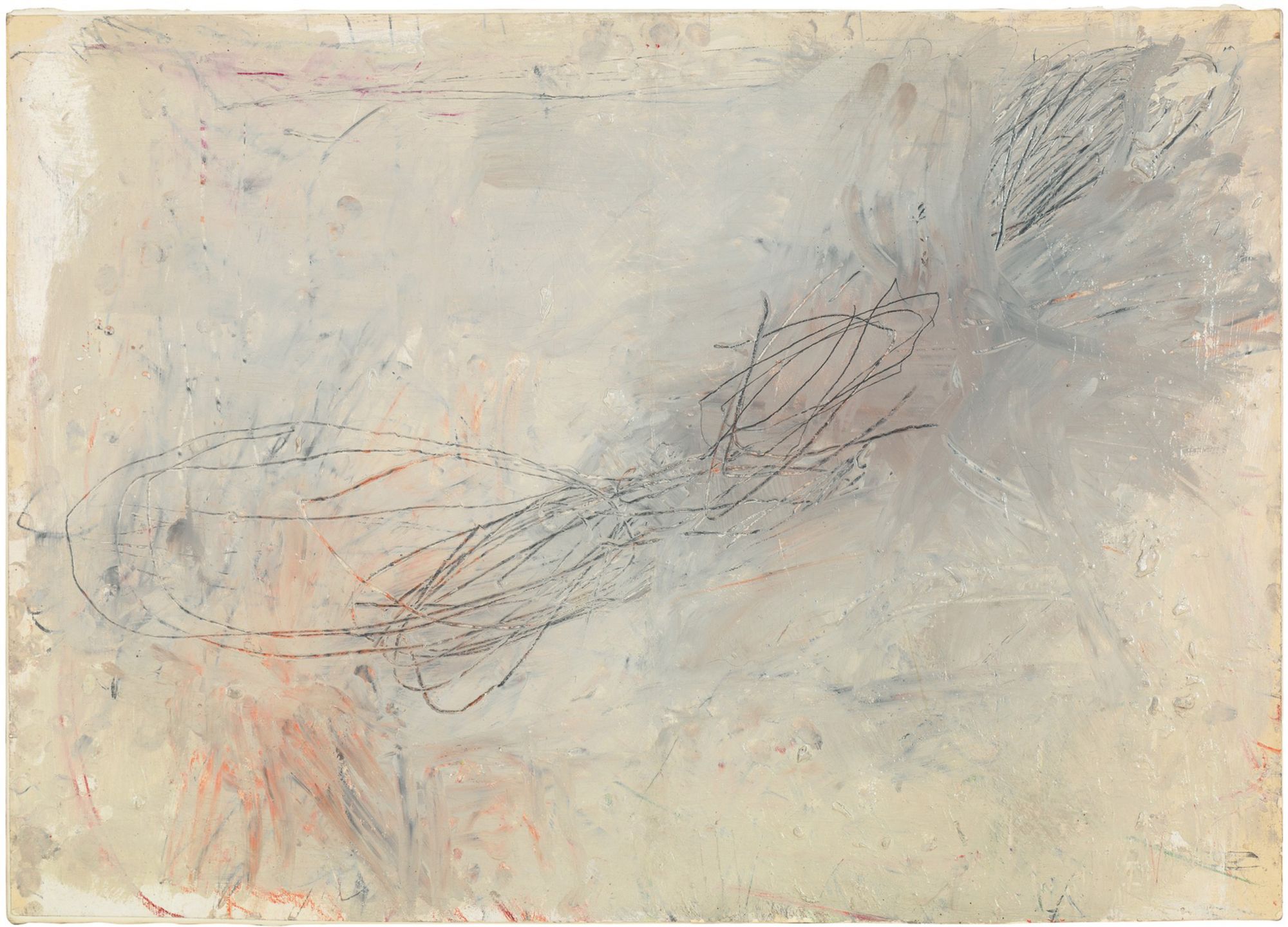 Cy Twombly's 'Untitled' (1957) on show in the exhibition 'Continuing Abstraction' © Courtesy of Cy Twombly Foundation