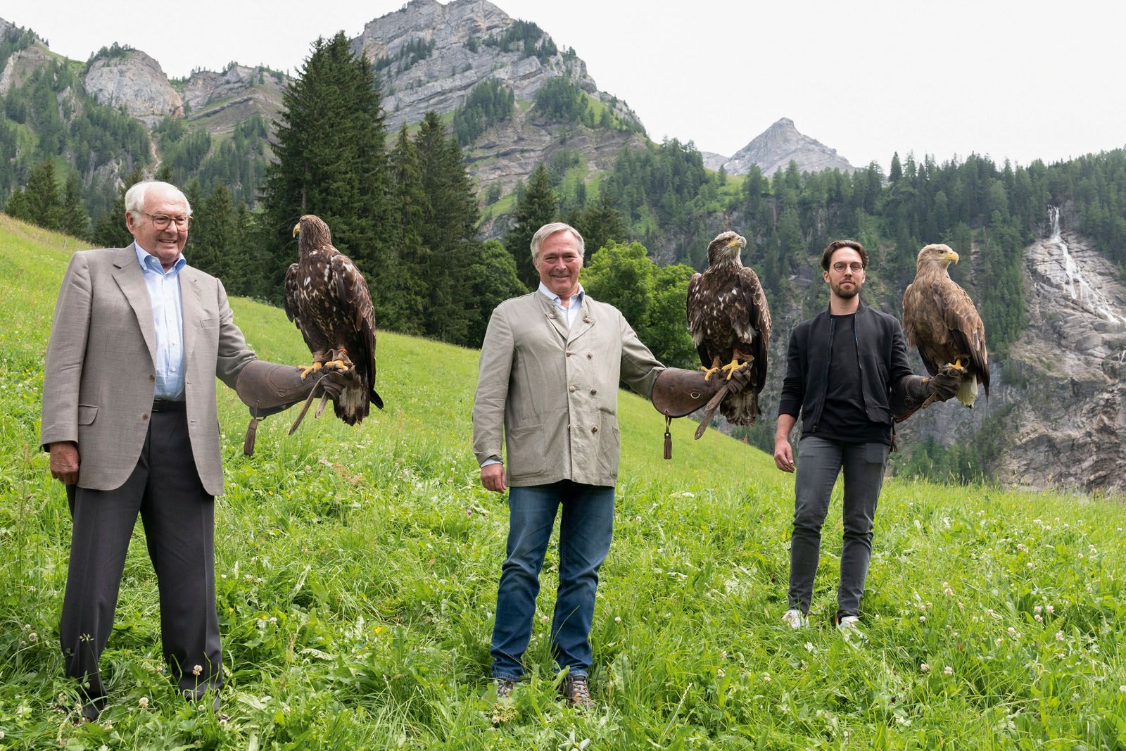 Three generations of the Scheufele family—(from far left) Karl, Karl‑Friedrich and Karl-Fritz—created Chopard's newest watch, the Alpine Eagle