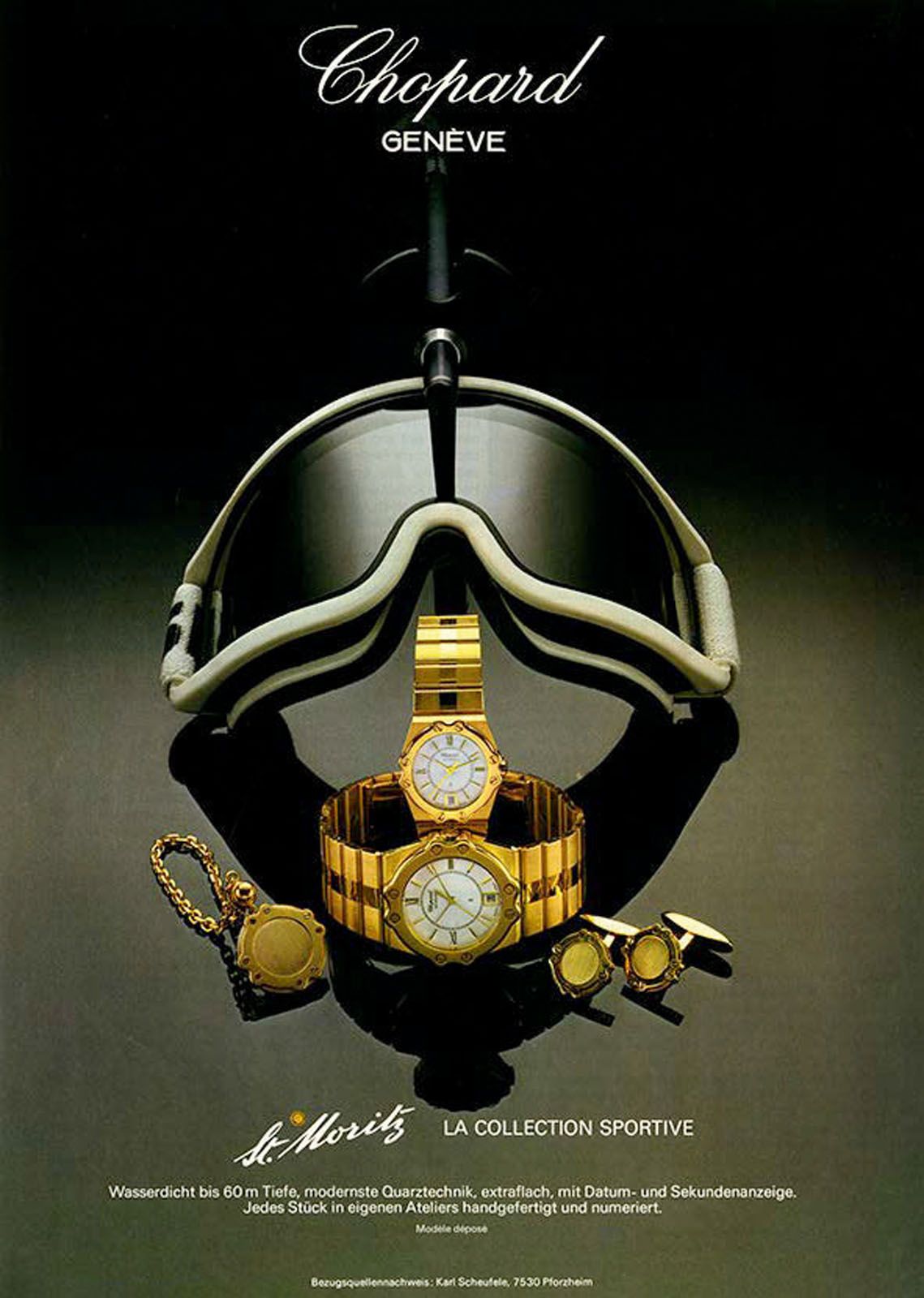 The St Moritz watch as seen here in an advertisement from the 1980s