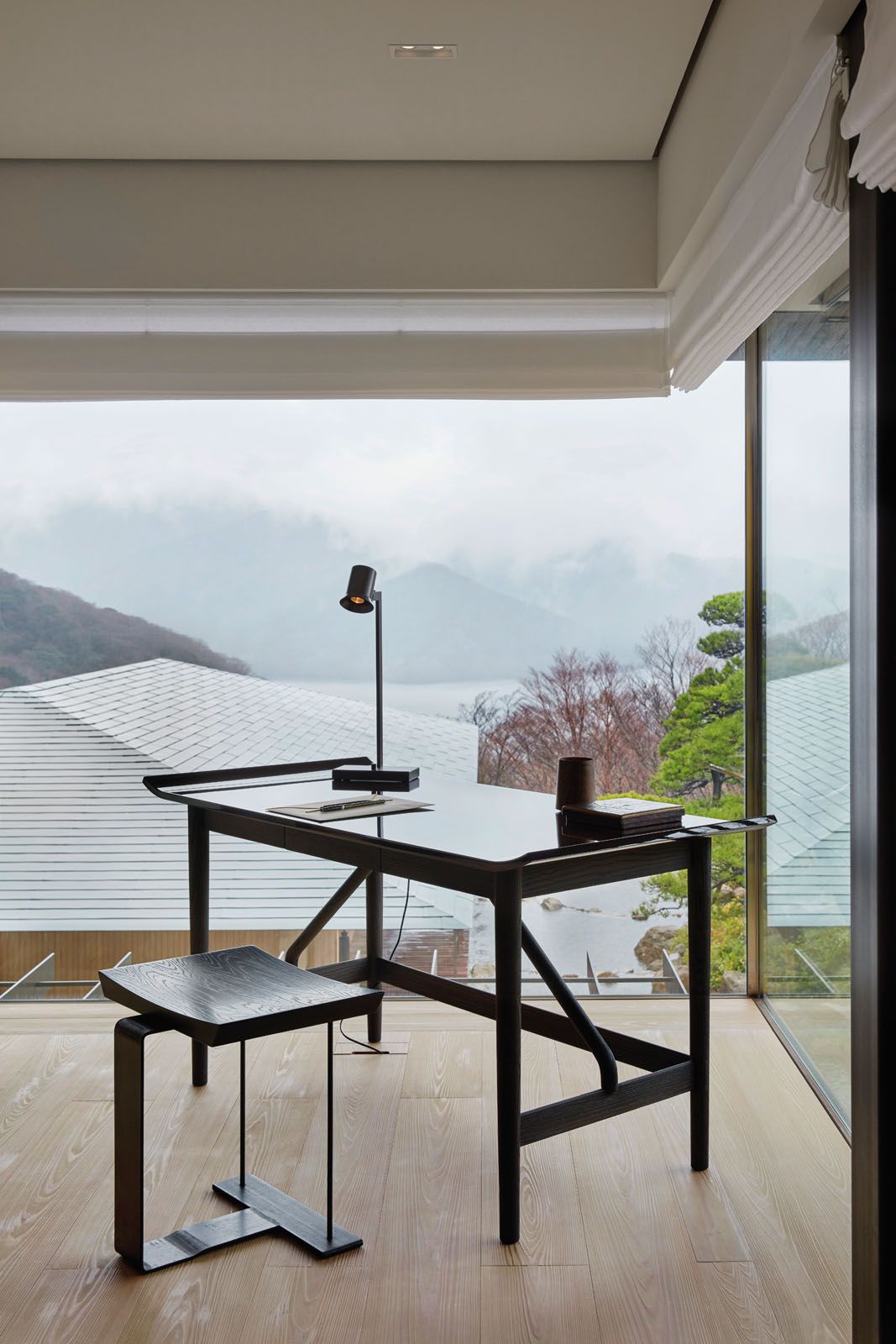 The Nagoya desk, as photographed by Mark Seelen, was first created for a private project completed in Kanagawa, Japan