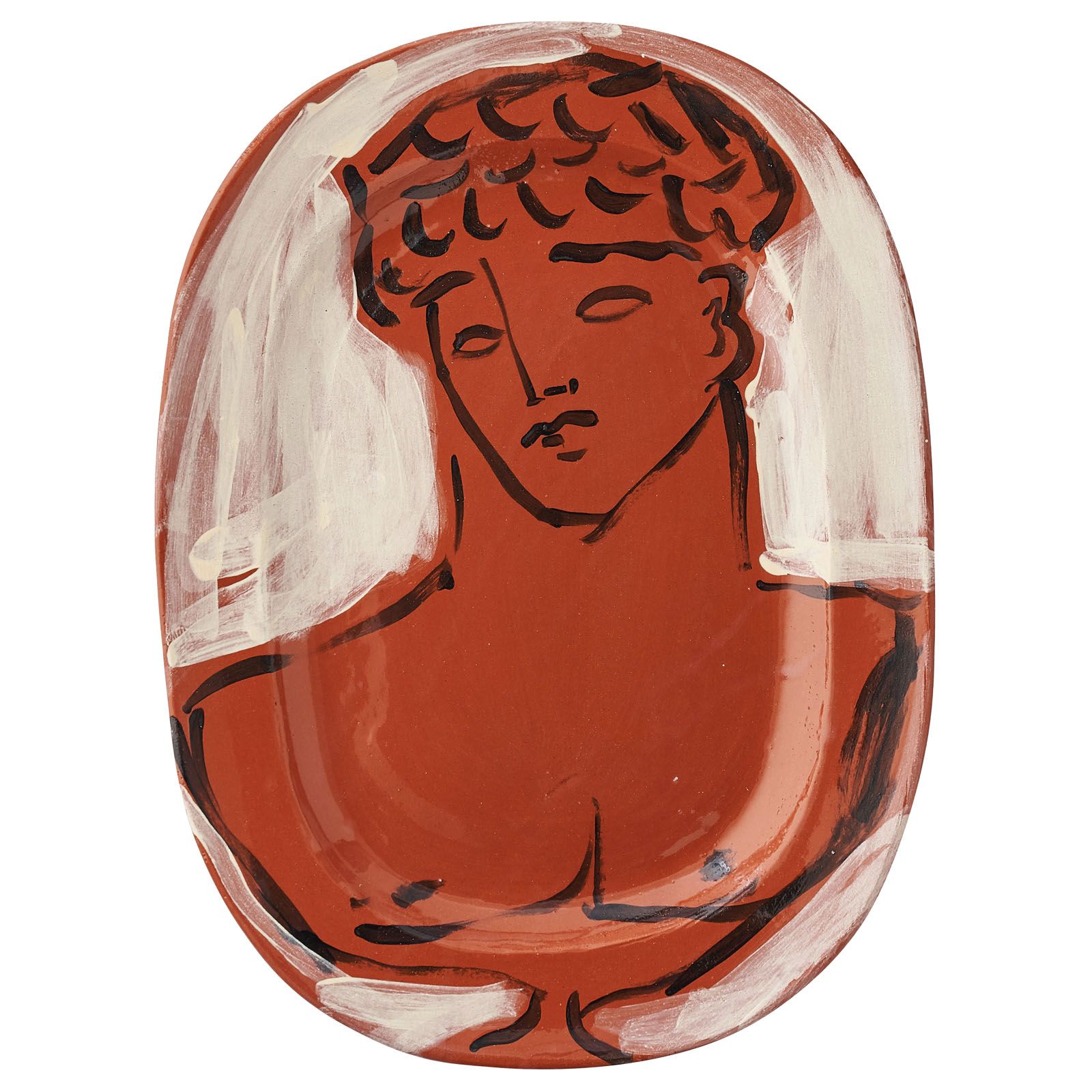 A Roman bust platter designed by Hall