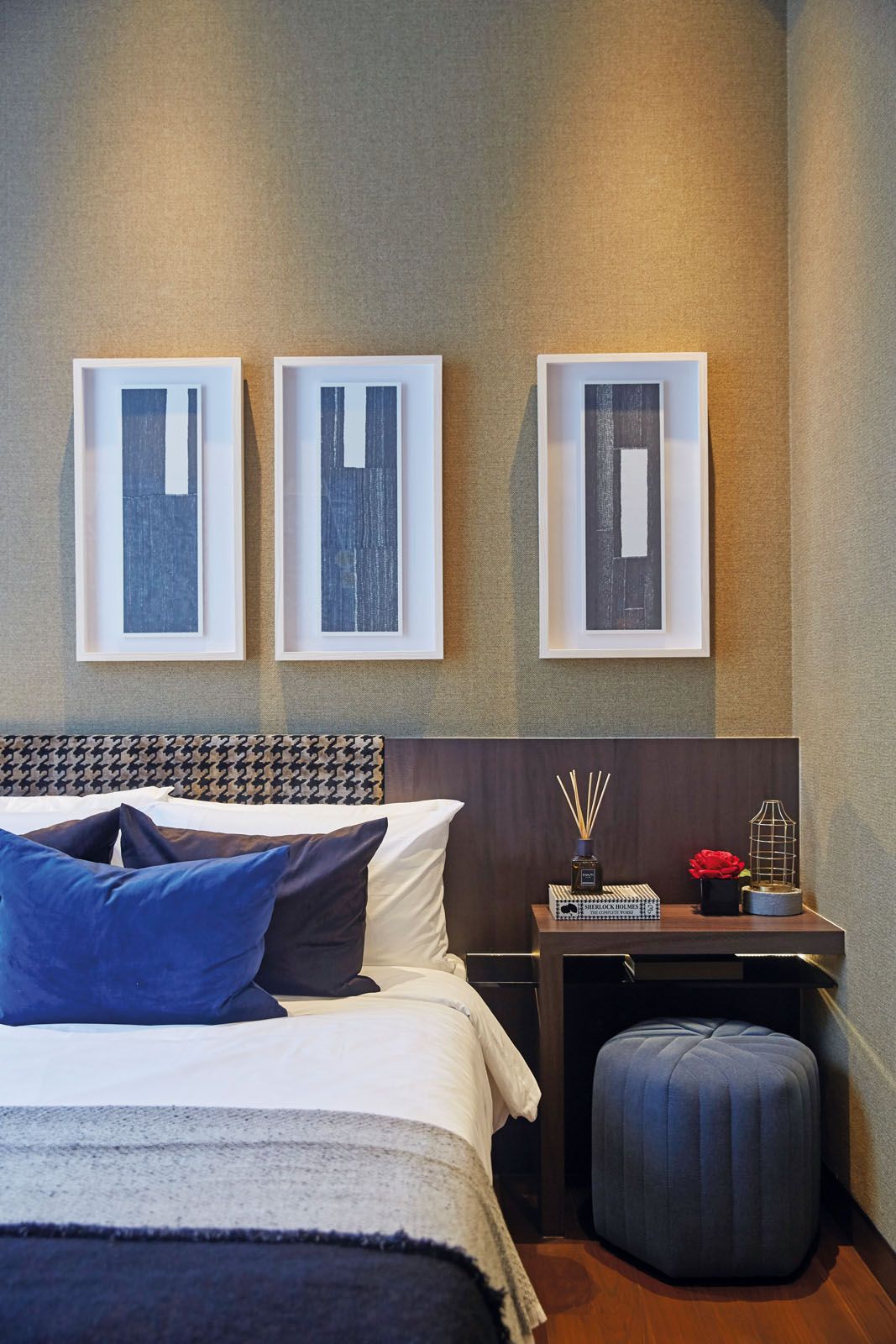 The abstract artworks were specially selected from Art Apart to complement the interior scheme of the home