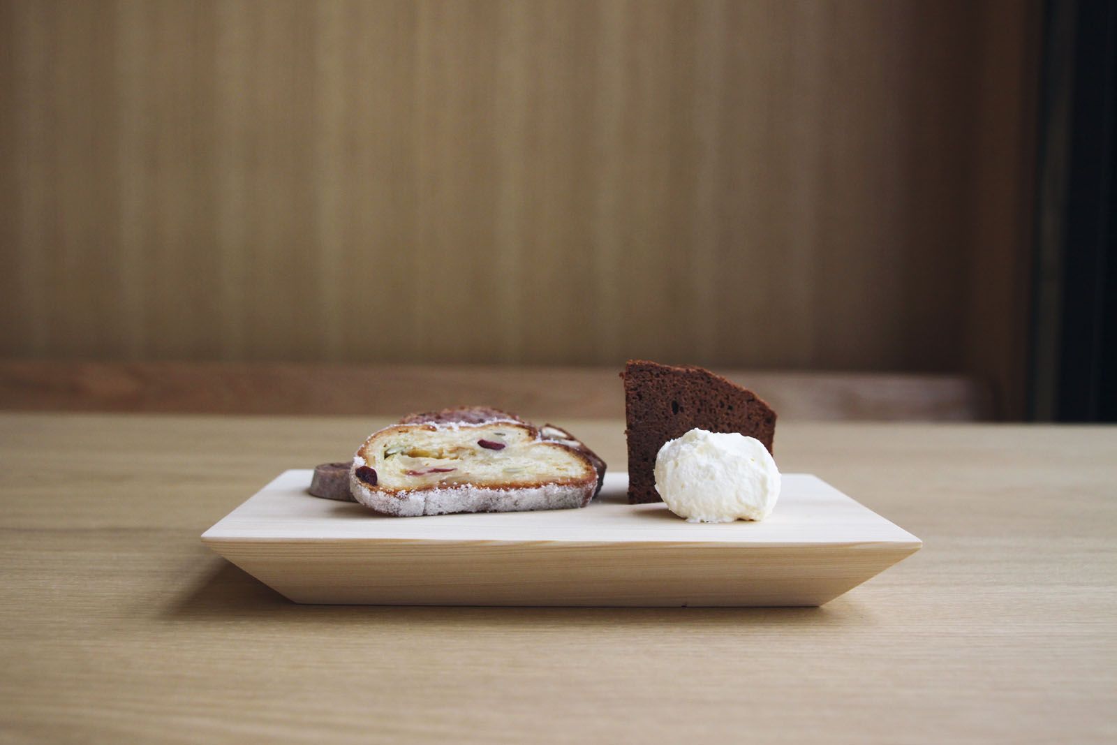 A variety of cakes and pastries, tea and coffee are served at Kaikado in Kyoto, Japan