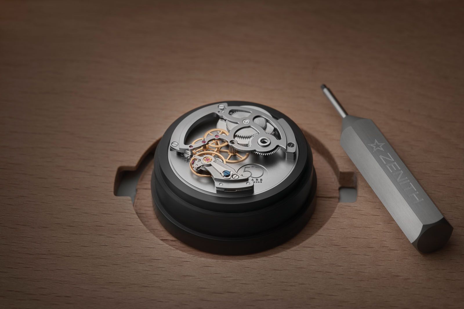 A simplified El Primero movement from the 50th anniversary boxed set