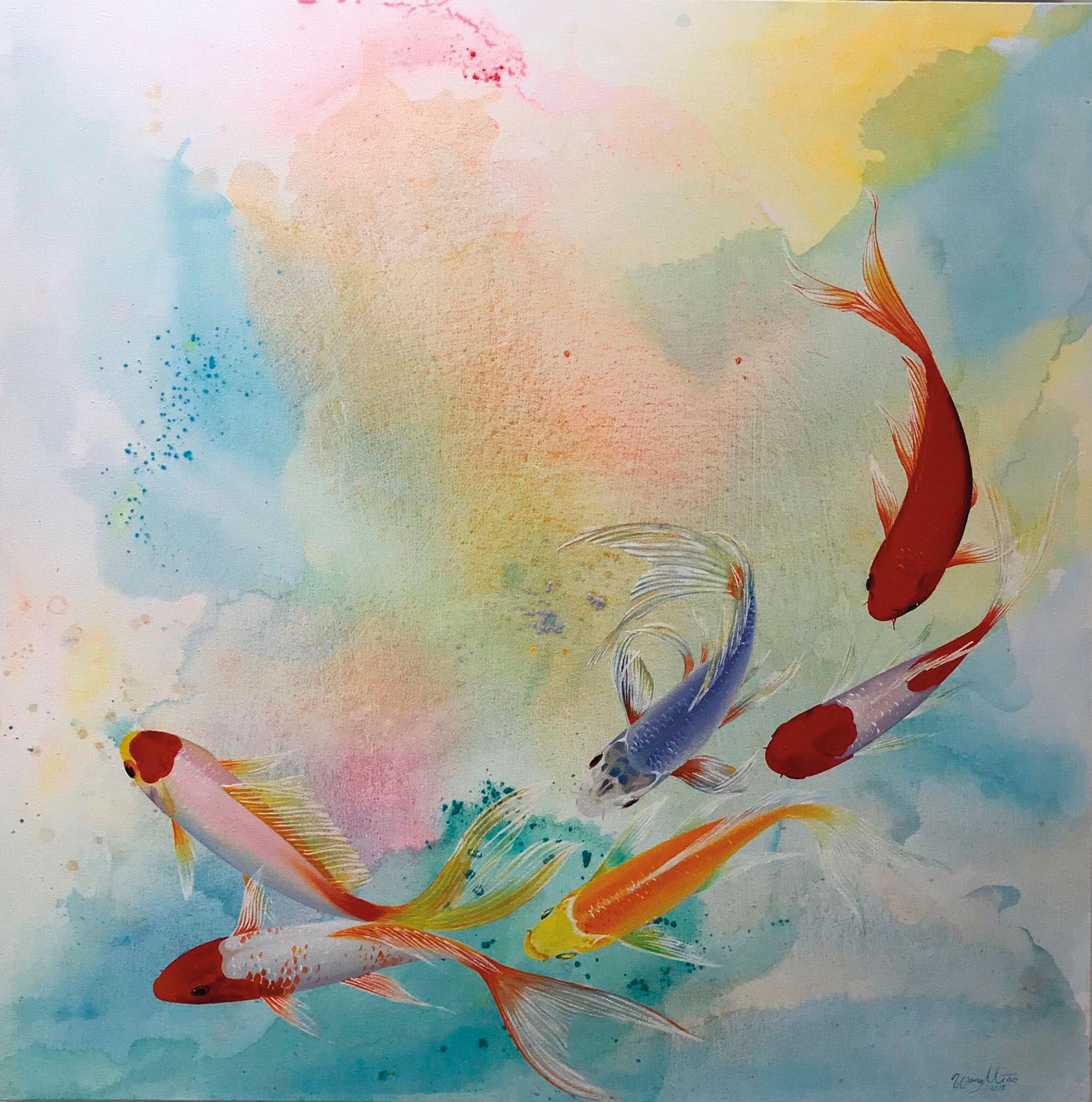 Koi Fish I, an artwork by Wang Miao