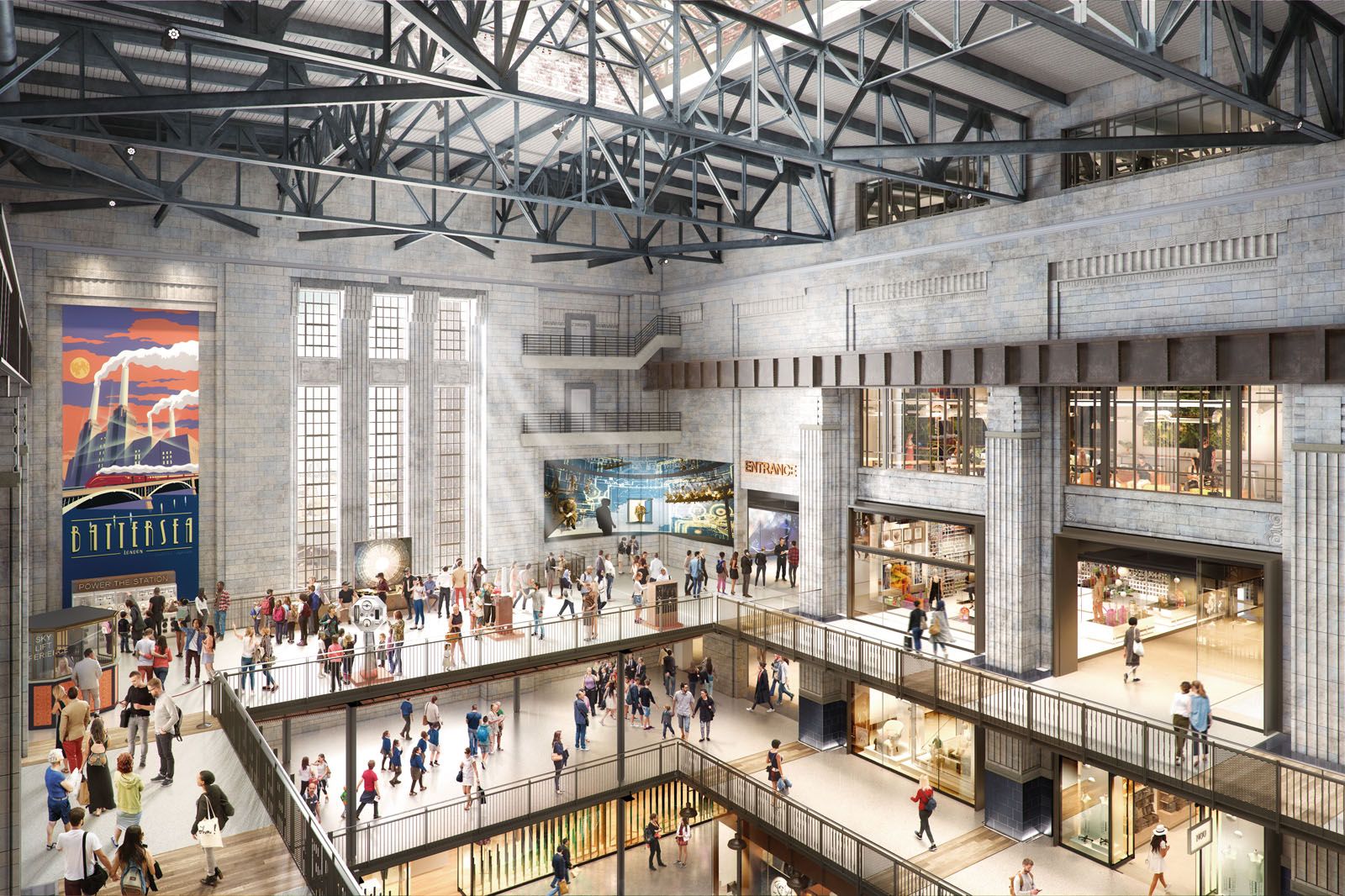 A rendering of the interior of the power station
